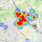 Robertson Phillips - Hatch End listings heatmap