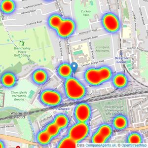 Robertson Smith & Kempson - Hanwell listings heatmap