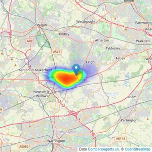 Robinson & Lyon - Lowton listings heatmap