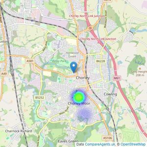 Robinson Estates - Chorley listings heatmap