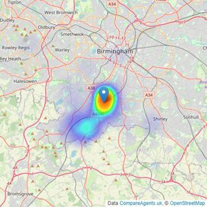 Robinson Estates - Stirchley listings heatmap