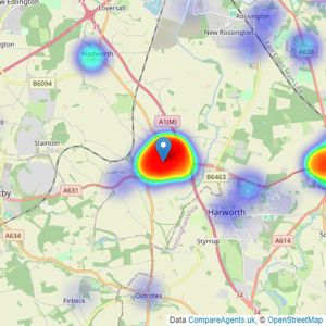 Robinson Hornsby - Tickhill listings heatmap