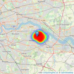 Robinson Jackson - Northumberland Heath listings heatmap