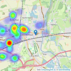 Robinson Residential Sales and Lettings - Maidenhead listings heatmap