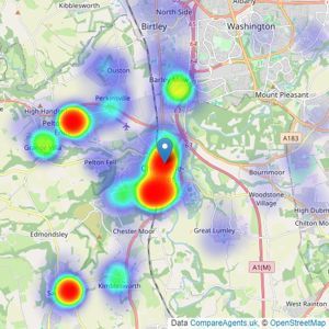 Robinsons - Chester Le Street listings heatmap