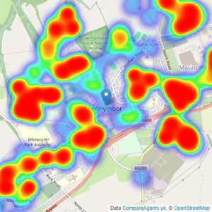 Robinsons - Spennymoor listings heatmap