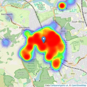 Robsons - Northwood - Sales listings heatmap