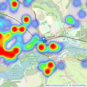 Robsons - Rickmansworth listings heatmap