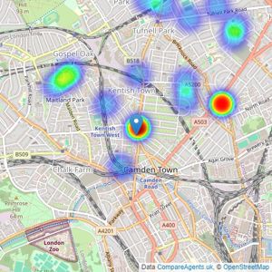 Rochester Place - London listings heatmap