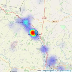 Rock Estates Suffolk - Needham Market listings heatmap