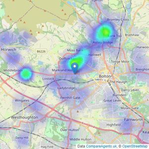 Roe & Co Residential Sales - Bolton listings heatmap