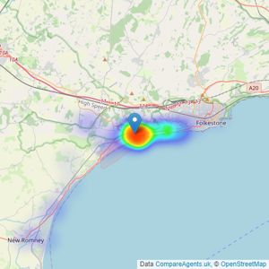 Rogans Estate Agents - Hythe listings heatmap