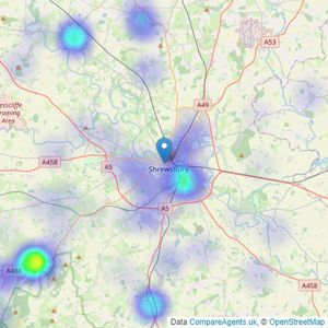 Roger Parry & Partners - Shrewsbury listings heatmap