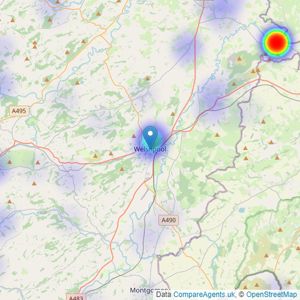 Roger Parry & Partners - Welshpool listings heatmap