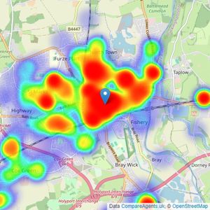 Roger Platt - Maidenhead listings heatmap