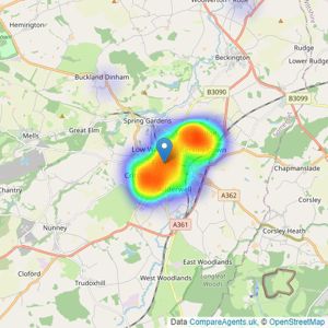 Rogers & Co - Frome listings heatmap