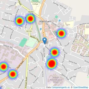 Roland Dunn Property Rentals - Hailsham listings heatmap