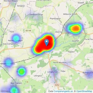 Rolfe East - Sherborne listings heatmap