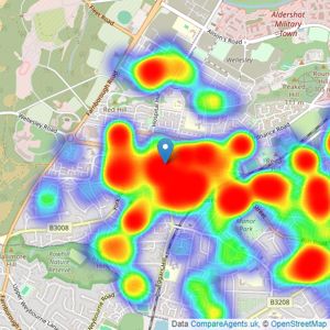 Romans - Aldershot listings heatmap