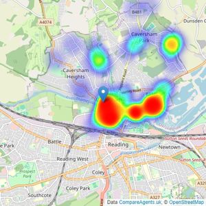 Romans - Caversham listings heatmap