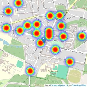 Romans - Crowthorne listings heatmap