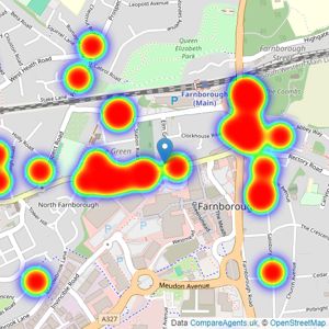 Romans - Farnborough listings heatmap