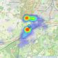 Romans - Farnham listings heatmap