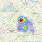 Romans - Swindon listings heatmap