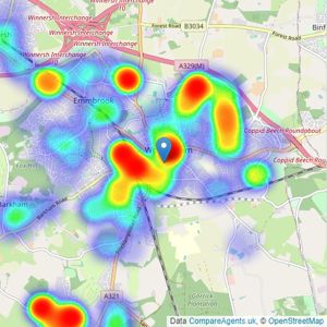 Romans - Wokingham listings heatmap