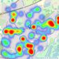 Romans - Woodley listings heatmap