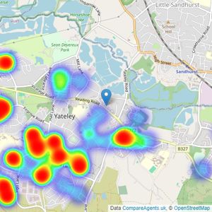 Romans - Yateley listings heatmap