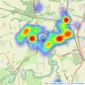 Rook Matthews Sayer - Bedlington listings heatmap