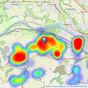 Rook Matthews Sayer - Ryton listings heatmap