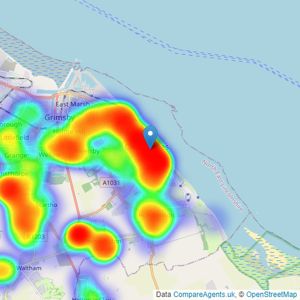 Roost Estate Agents - Cleethorpes listings heatmap