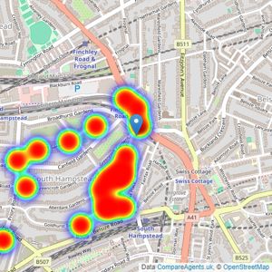 Rose & Co Estates - South Hampstead listings heatmap