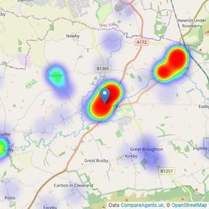 roseberry newhouse - Stokesley listings heatmap