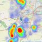 roseberry newhouse - Teesside listings heatmap