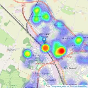 Rosedale Property Agents - Peterborough listings heatmap