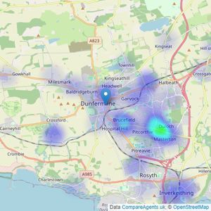 Ross & Connel - Dunfermline listings heatmap