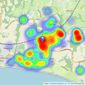 Ross Nicholas & Co - New Milton listings heatmap