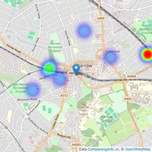 Rouge Property - Harrow listings heatmap