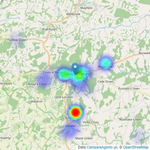 Rowland Gorringe - Heathfield listings heatmap