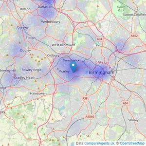 Royal Estates - Birmingham listings heatmap