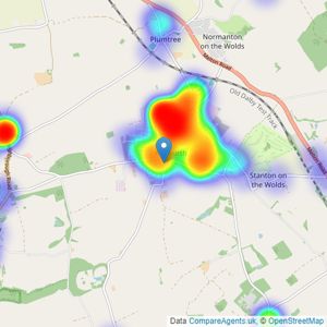 Royston & Lund Estate Agents - Keyworth listings heatmap