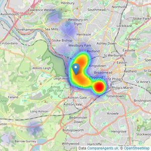 Rupert Oliver Property Agents - Clifton listings heatmap