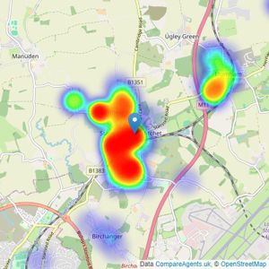 Russell Property - Stansted Mountfitchet listings heatmap