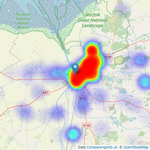 Russen & Turner - Kings Lynn listings heatmap