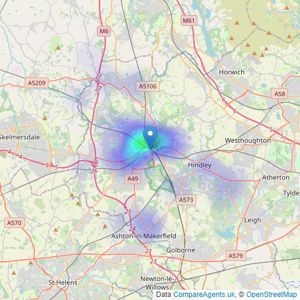 Rutter Green - Wigan listings heatmap