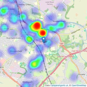 Ruxton Independent Estate Agents & Valuers - Solihull listings heatmap