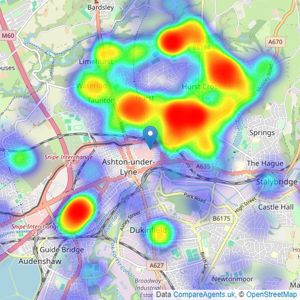 Ryder & Dutton - Ashton-Under-Lyne listings heatmap